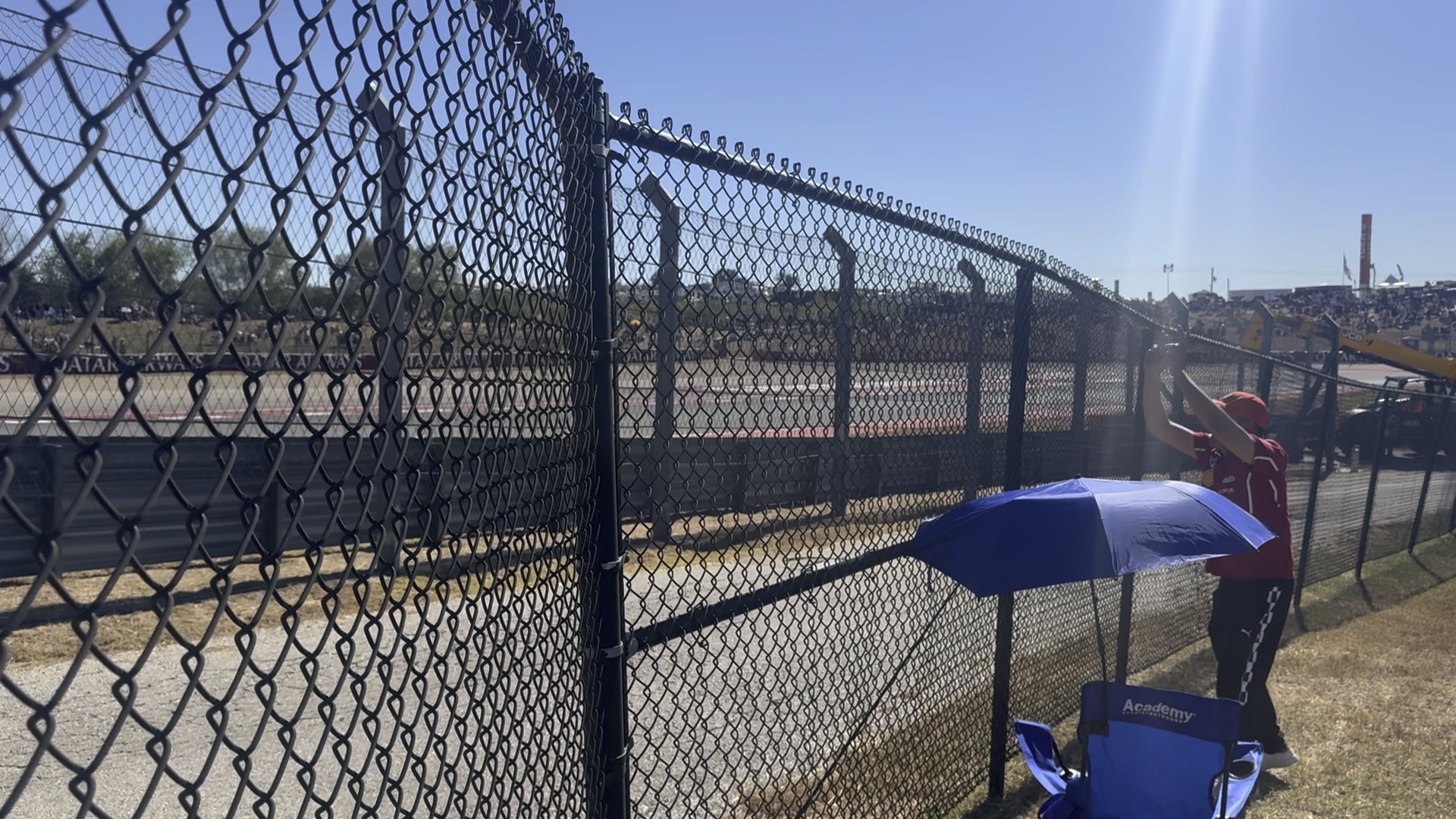 Chain link temporary fence panels on a construction site in Indio